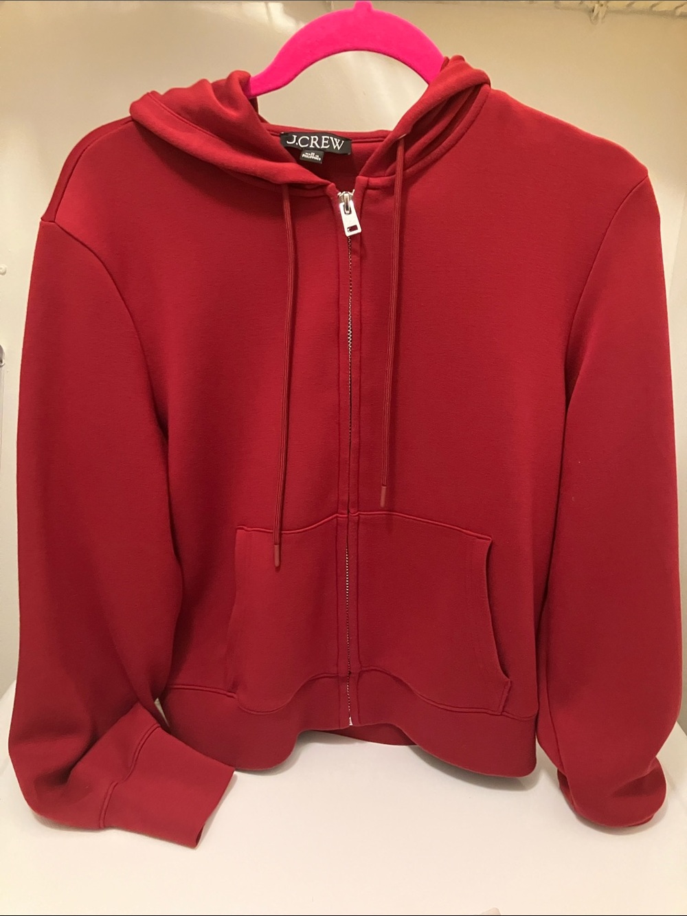 J. Crew Crimson Red Full-Zip Hoodie